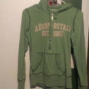 Aeropostale green half zip hoodie